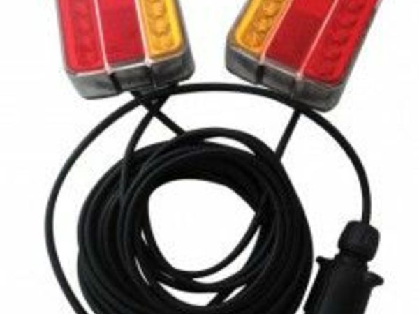LED Magnetic Trailer Tail Light Set (8 Metre Cable)