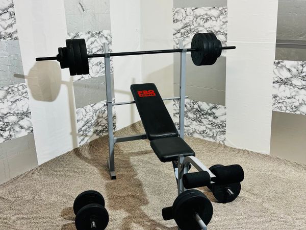 Weight bench with weights barbell dumbbells