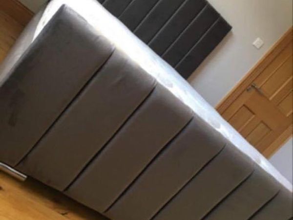 New Grey 4’6” Zara Bedframe & MemoryFoam mattress