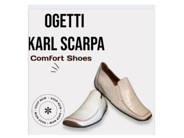 Ogetti Karl Scarpa White Flat  Comfort Shoes 5UK