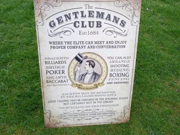 The Gentleman's Club Large Tin Sign