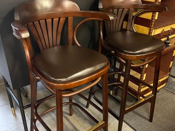 Matching pair bentwood stools