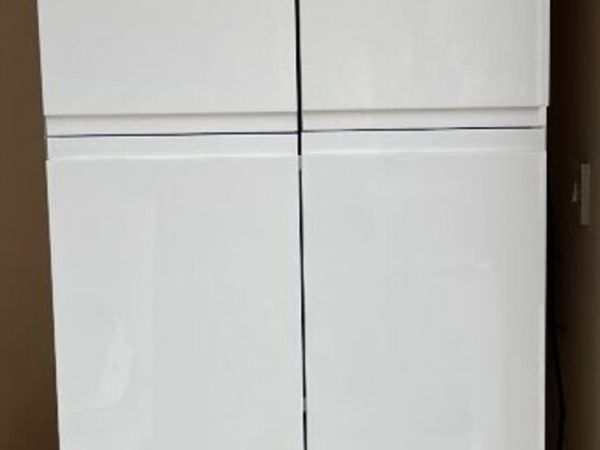 IKEA Kitchen High Cabinet with Shelves and Drawer 60x60x200 White Gloss