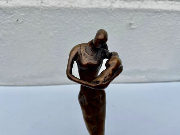 Superb Bronze Sculpture- Figure of Mother & Child