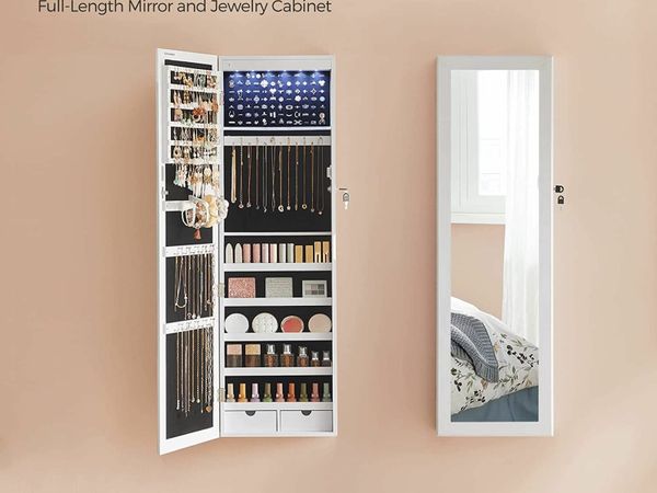 MAKE-UP CABINET WITH 6 LEDS, LOCKABLE WALL CABINET WITH MIRROR