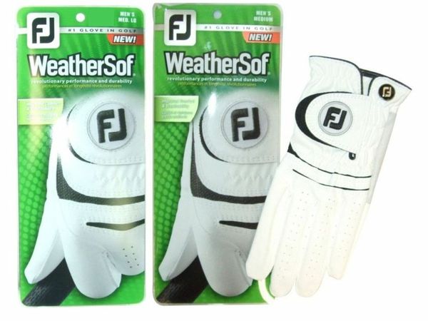 Footjoy WeatherSof White Golf Glove (2 Glove Pack)