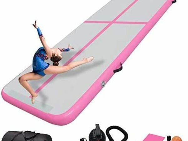 Air Gymnastics Track Tumbling Mat/ Inflatable Gymnastics Tumble Track Gym Mat for Home Use/Training/Cheerleading/Yoga/Water Fun