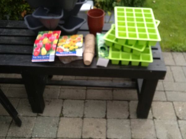 Seed trays pots and string etc
