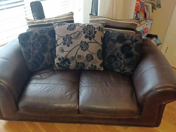 Leather Couches Living Room - 3 & 2 Seaters