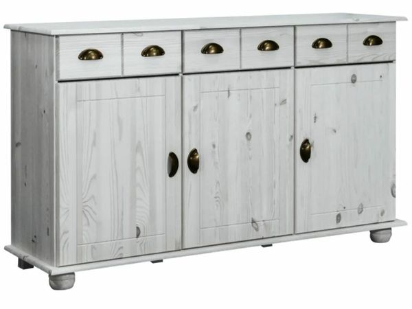 New*LCD Sideboard 134x39x79.5 cm Solid Pine Wood