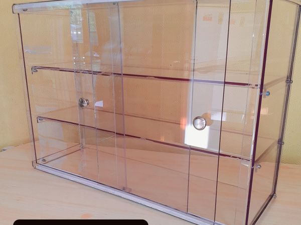 Clear Display Cabinet, Twin Sliding Doors (New )