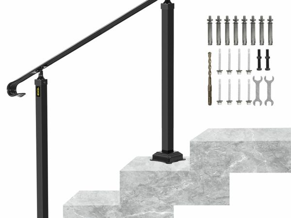 Black Stair Handrails, Wrought Iron Outdoor Handra