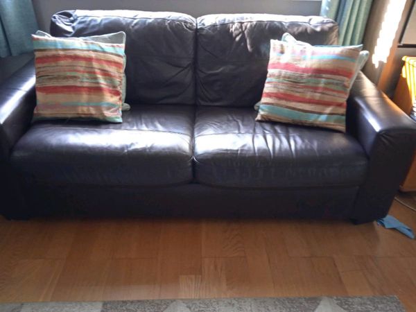 3 Seater Brown leather couch