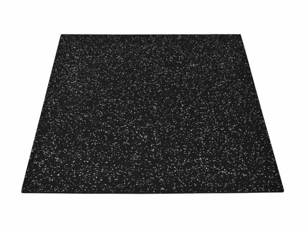 EZ Clean - 15mm 1m² Black & White Composite Rubber Tile, Gym