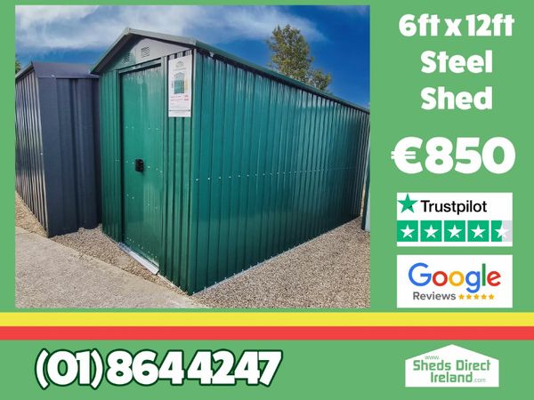 6ft x 12ft Steel Garden Shed