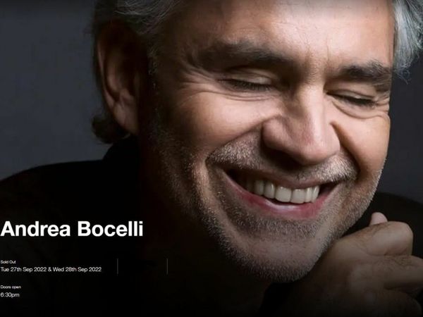 Andrea Bocelli ,Concert tickets Tue, 27 Sept 2022