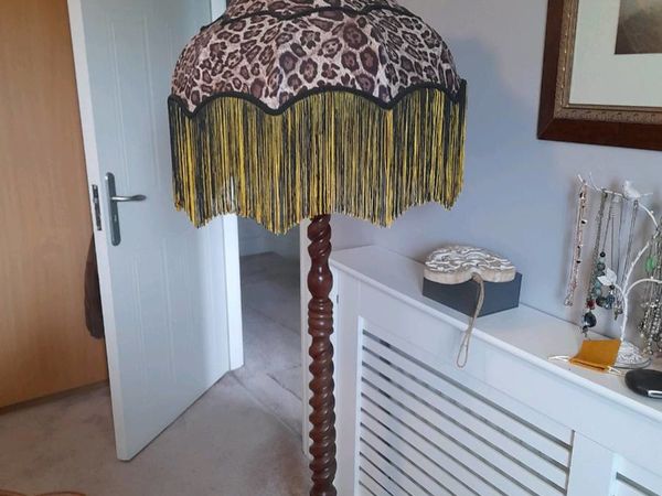 Floor Lamp with Leopard Print shade
