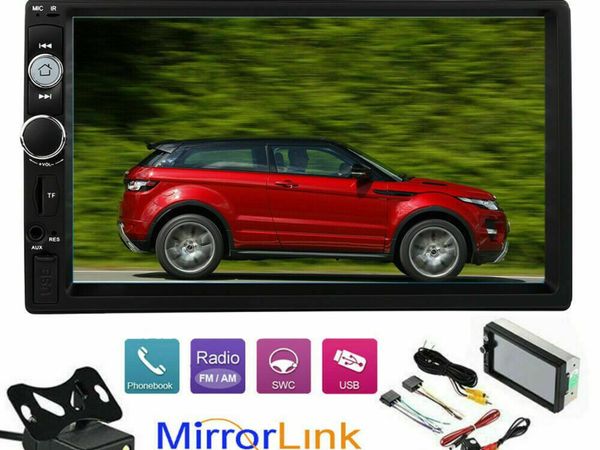 7'' Bluetooth Car Van FM Radio Stereo 2DIN Aux 2 Din Rear View Camera Remote MP5