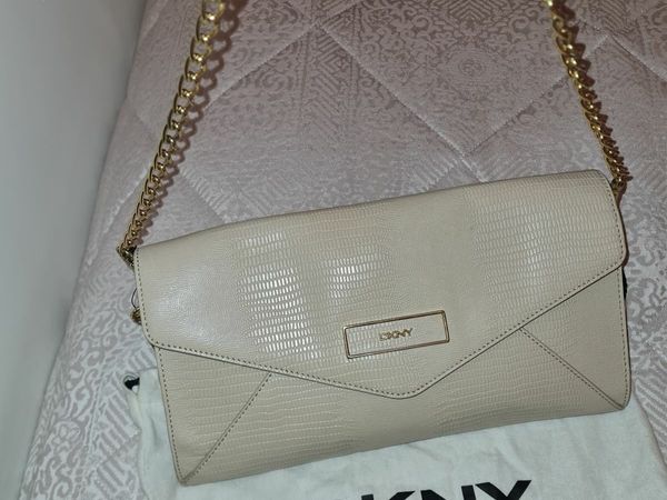 DKNY cream and gold bag