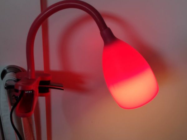 Pink desk/bedroom clip on lamp