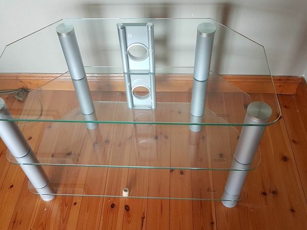 tv table glass and chrome for sale in Waterford for €40 on DoneDeal