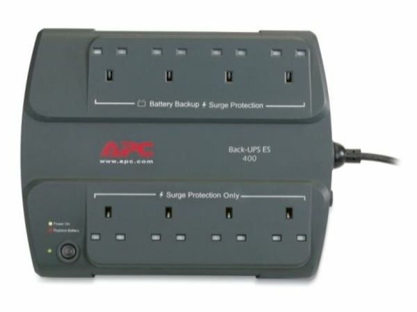 APC Back-UPS ES 400VA, 230V, 8 BS1363 Outlets (4 Surge)