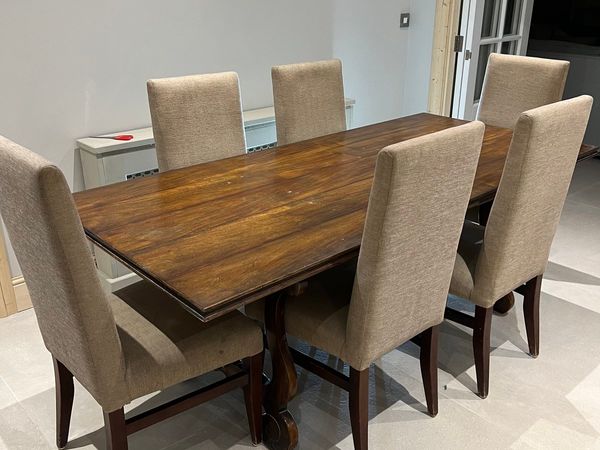 Dining table and six chairs