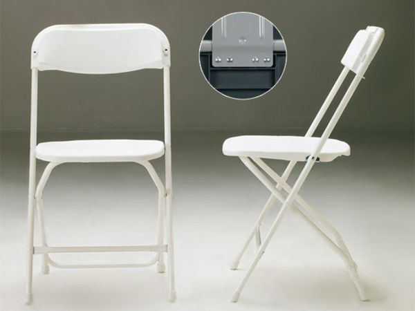 New White Folding Stacking Party Chairs