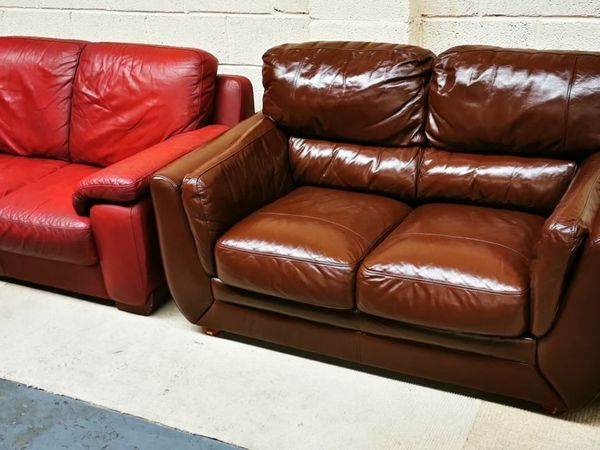 2 Seater Brown Leather