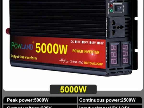 Inverter 5000W 24V DC To 110V AC Pure Sine Wave Voltage Converter Power Car Micro Inverter