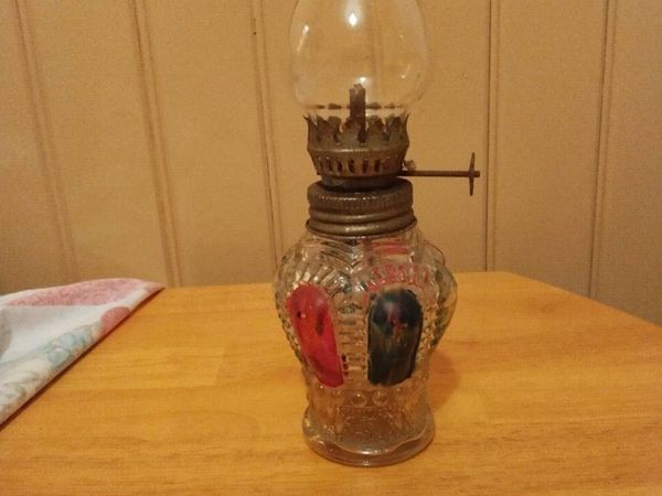 Vintage miniature glass oil lamp