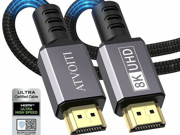 8K HDMI 2.1 Cable 1M, Atvoiti Certified 48Gbps Ult