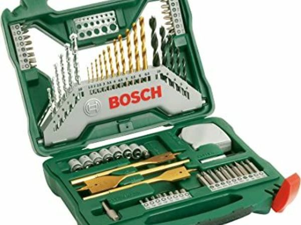 Bosch 70-Pieces X-Line Titanium Drill and Screwdriver Bit Set (for Wood, Masonry and Metal, Accessories Drills)