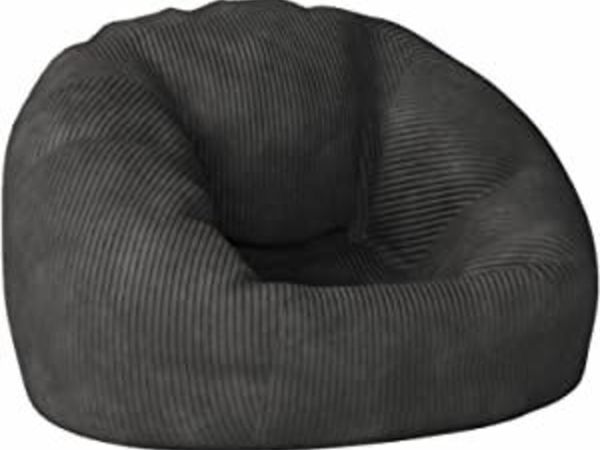 Cord Bean Bag Chair, Charcoal Grey