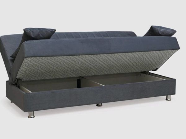 Brand new Kentucky grey velvet fabric sofa bed