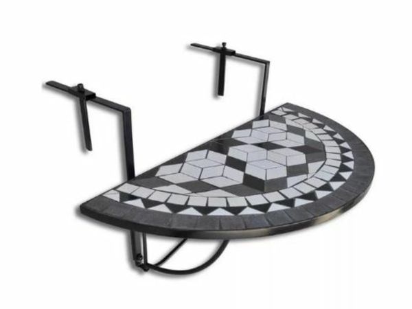 Foldable Outdoor Tables folding desk Balcony Hanging Table Railings Iron Stand Garden Table camping