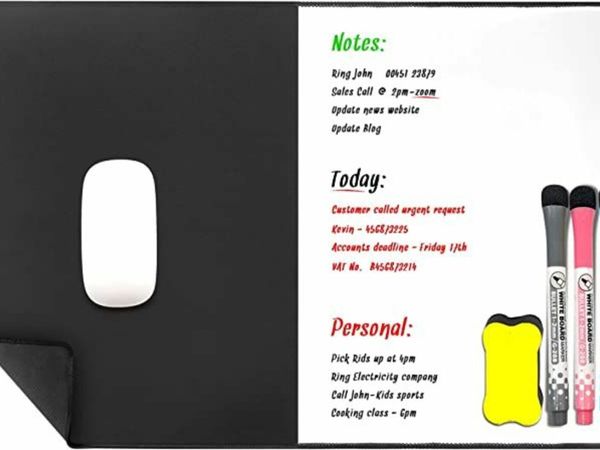 Writable Desk Pad Medium Mouse Mat 60X30cm - Black
