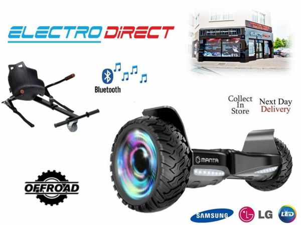 8.5 inch Hoverboard Manta Urban All Terrain Bluetooth + Kart - Black