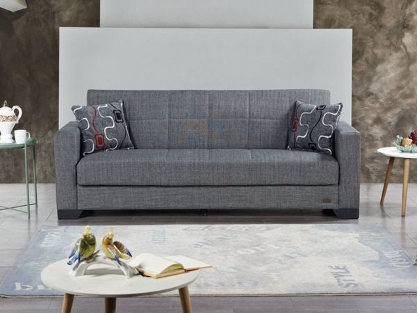 Brand new Vermont grey fabric sofa bed reduced