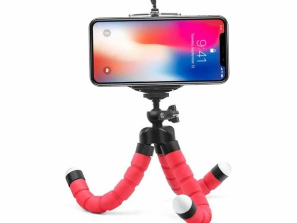 Mobile Phone Tripod Stand Camera Holder Flexible Universal Mount Octopus Red