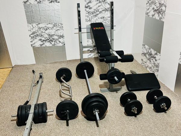 Multi function bench 75KG weights bars⬇️