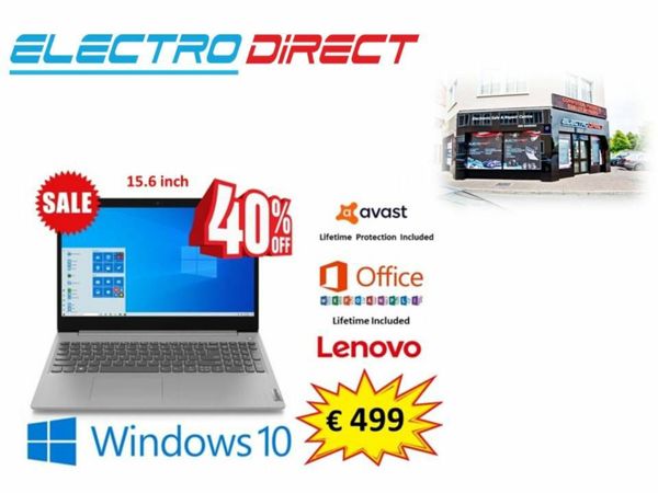 15.6 inch Laptop - Lenovo Ideapad 3 - Intel i3-1005G1 - 8GB RAM - SSD 256GB - Windows 11 - Microsoft office & Antivirus included