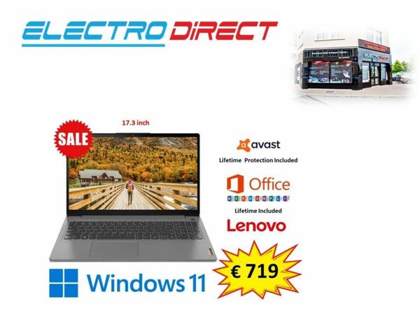 17.3 inch Laptop - Lenovo Ideapad 3 - Intel Core i5 - 8GB RAM - 512GB - Windows 11 - Microsoft office & Antivirus included