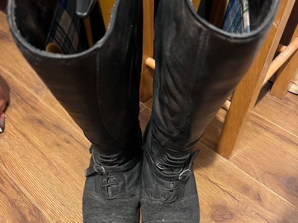 Leather riding boots 7 wide calf