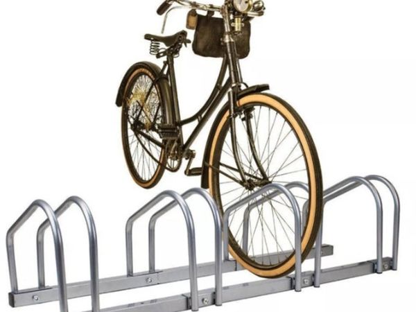 NEW 4 Bicycle Bike Rack Steel Pipe Parking Stand