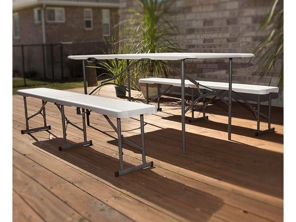 New Large 6ft Picnic Set Table & 2 x Benches