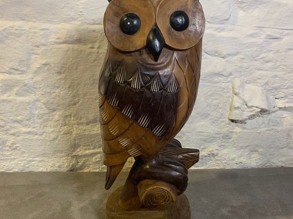 Large hand carved owl.