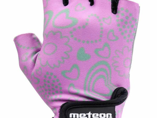 Meteor Kid Cycling Gloves Purple Flower