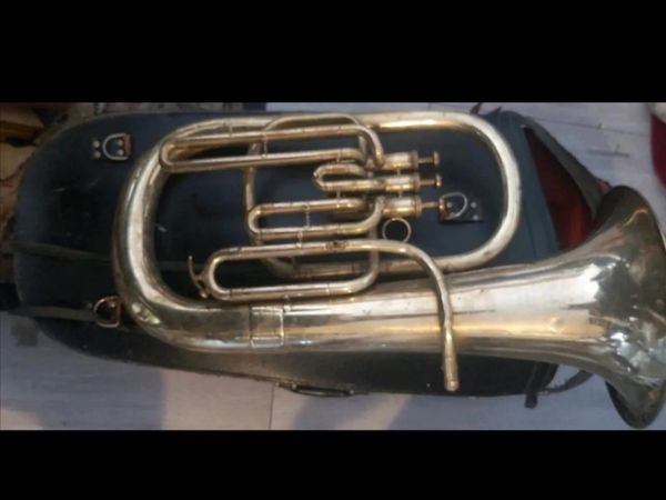Lafleur brass tenor tuba with original case