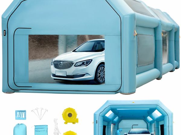 Inflatable Spray Booth Car Paint Tent 26x13x10FT Filter System 2 Blowers